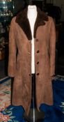 Ladies Full Length Dark Brown Sheepskin Coat