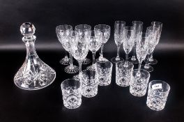 Collection Of Crystal Glassware Comprising 6 Edinburgh Wine Glasses & Champagne Flutes, 6 Crystal