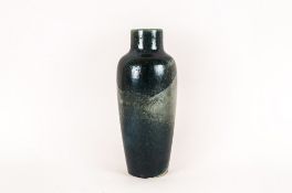 Cobridge Stoneware Hand Painted Bottle Shaped Vase with blues and greys colourway. circ 1930's.