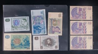 Collection Of 1960's Swedish Bank Notes