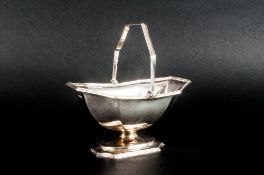 A Good Quality Swing Handle Silver Sugar or Sweetmeat Basket, Makers Mark - Charles Clement Pilling,