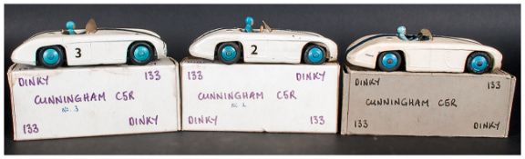 Dinky Collection Of 3 Loose Cars Comprising Number 133 Cunningham C5R Blank, Number 2 And Number 3