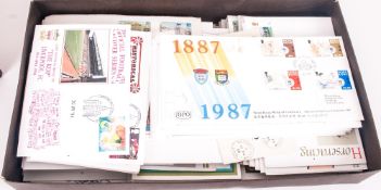 Box of Stamped First Day Covers, mostly GB