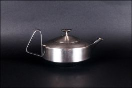 Old Hall Robert Welch Designed Alveston Teapot, satin finish in stainless steel and Aladdin shape.