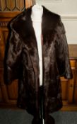 Ladies Dark Brown Coney Full Length Coat fully lined