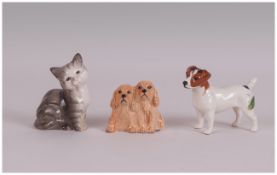 3 Beswick Figures Comprising 2 Dogs And A Cat