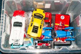 Diecast Interest, Box Containing Burago Models To Include Alfa Romeo, Bugatti, Viper Dodge,