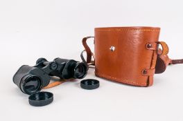 Ajax 8x30 Binoculars in tan leather case