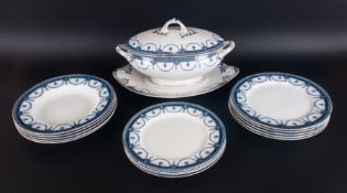 Royal Semi Porcelain Wood and Sons Part Dinner Service comprising tureen, large serving dish and