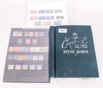 Stamp Album with many loose stamps in bags and some GB overprinted stamps.