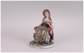 Capodimonte Figure Of Lady In Chair