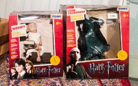 Harry Potter Figures, Lord Voldemort room alarm, Dobby interactive bank, both boxed, 2 in total.