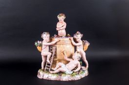 Meissen Style Tobacco Jar Made By Sluzier, Fontainebleau 4th 1/4 Of 19th Century, French designed to