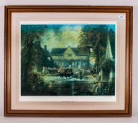 Tom Keating Limited Edition Framed Print. Depicting 'Constables Flatford Mill' Pencil signed to