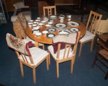 Modern Circular Extending Table And 4 Chairs