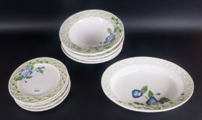 Collection of Table Ware comprising four large soup bowls. oval serving dish and four side plates.