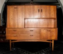 G Plan Teak Low Dresser Cabinet with a fall down secretaire and cupboards to the top & drawers &