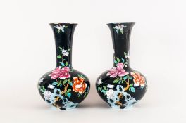 Sheraton Wood & Sons Fine Pair Of Vases designed by Fredrick Rheed Circa 1920's, Floral Decoration