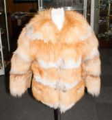 Ladies Red Fox Fur Jacket, fully lined, slight damage to lining.