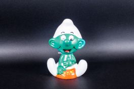 Talking Smurf Toy, Lic. Wallace Berrie & Co, Peyo 1983 Hong Kong