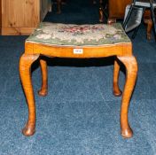 Late 19th/Early 20thC Piano Stool With Cushioned Floral Tapestry Seat