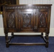 Early 20thC Small Oak Jacobean Style Cupboard,