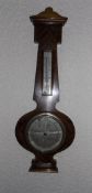 Edwardian Banjo Wall Barometer, with inlaid border.