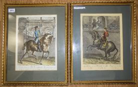 Pair Of French Framed Coloured Engravings, Johann Elias Ridinger,