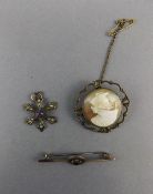 Antique 9ct Gold Jewellery Items ( 3 ) In Total.