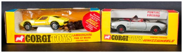 Corgi Toys Whizzwheels Collection Of 2 Comprising, 342 Lamborghini P400 GT Miura,