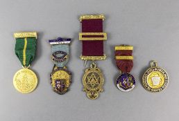 Masonic Enamel Jewells (5) in total. Various lodges.