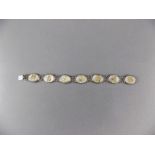 Chinese Silver and Mother of Pearl Bracelet with Gold Applied Script to Each Panel, Marked Silver.