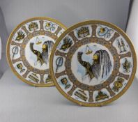 Goebel Traditions Plates, (2) by Laszlo Ispanky. 10 inches in diameter.