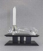 Swarovski Silver Crystal Comet Candle Holder with Candle. Num 7600 Nr 148000. Mint Condition.