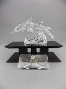 Swarovski Collectors Society Annual Edition 1990 Figure ' Lead Me ' The Dolphins Mother and Baby
