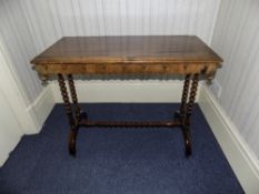 Victorian Mahogany Side Table, Rectangular Top With Shaped Apron,