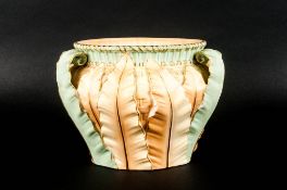 Royal Worcester Hand Painted and Impressive Three Handled Jardiniere, with Blush Ivory, Pink,