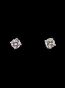 18ct White Gold Diamond Stud Earrings,