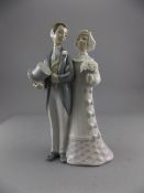 Lladro Figure ' Wedding Happy Couple ' Model Num 4808. Issued 1972, Height 7.75 Inches.