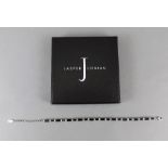 Jasper Conran - Channel Set Sterling Silver Fashion Bracelet, Set with Black Jet Stones. Marked 925.