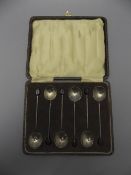 George V Silver Set of Six Coffee Spoons, Boxed. Hallmark Birmingham 1923. Unused Condition.