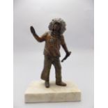 An Early 20th Century Cold Painted Bronze Figure of an Indian Chief,