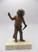An Early 20th Century Cold Painted Bronze Figure of an Indian Chief,