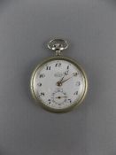 Nilax - 1930's Silver Open Faced Key Wind Pocket Watch, Features Screw Back White Porcelain Dial,