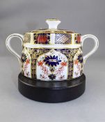 Royal Crown Derby Old Imari Twin Handled Lidded Sugar Pot. Pattern num 1128. Date 2004. 3.