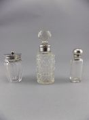 Edwardian Various Silver Topped Cut Glass Bottles ( 3 ) In Total. All Fully Hallmarked.