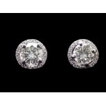 18ct White Gold Diamond Stud Earrings,