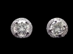 18ct White Gold Diamond Stud Earrings,