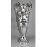 Antique - Swedish Silver Twin Handle Trophy Vase,