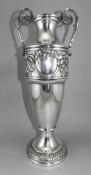 Antique - Swedish Silver Twin Handle Trophy Vase,